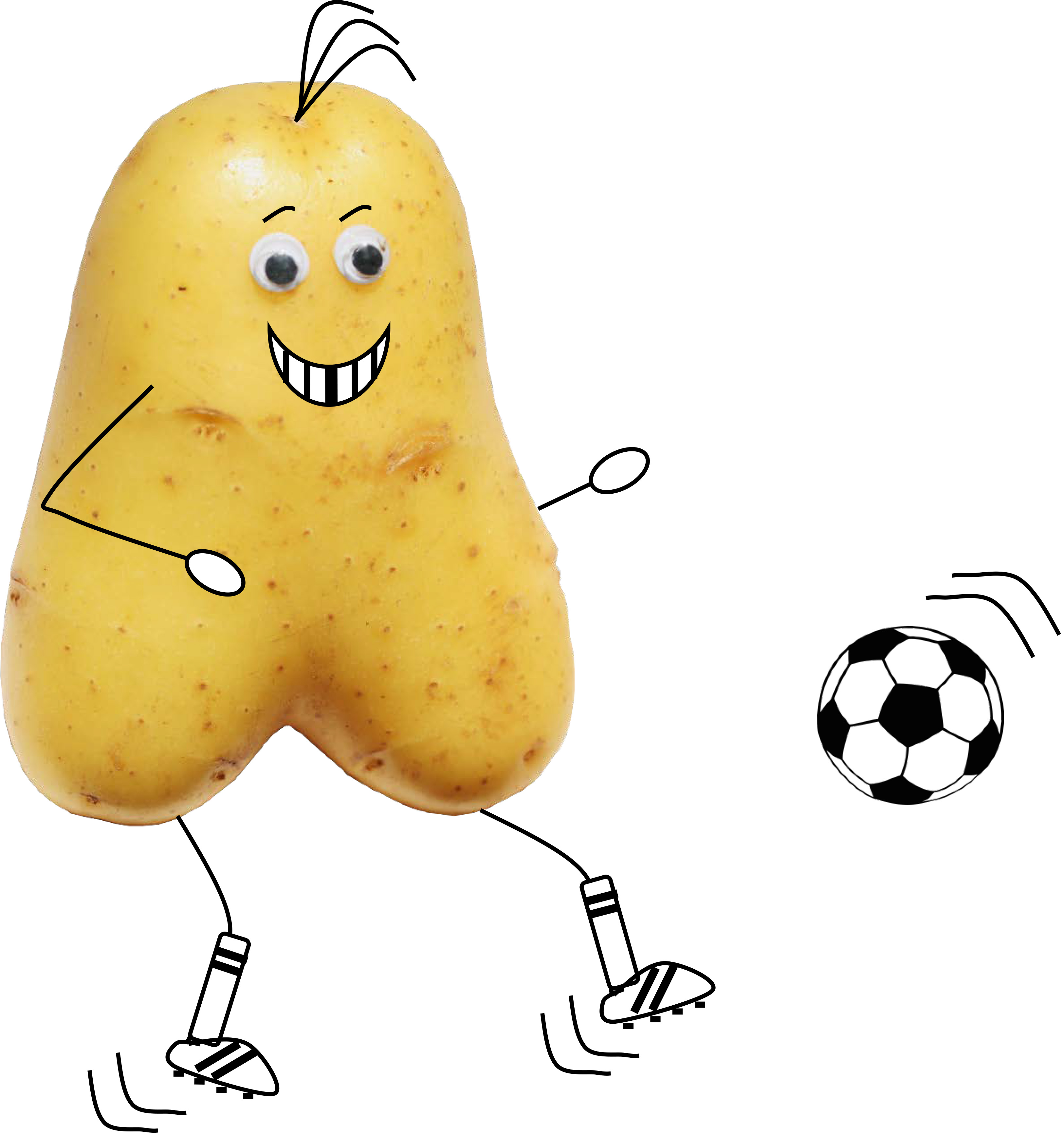 Fussballspielende Kartoffel